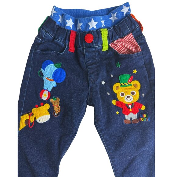 MIKI HOUSE Japan - Jeans - Luxury Designer Kidswear - Circus embroidery - Picture 3 of 7